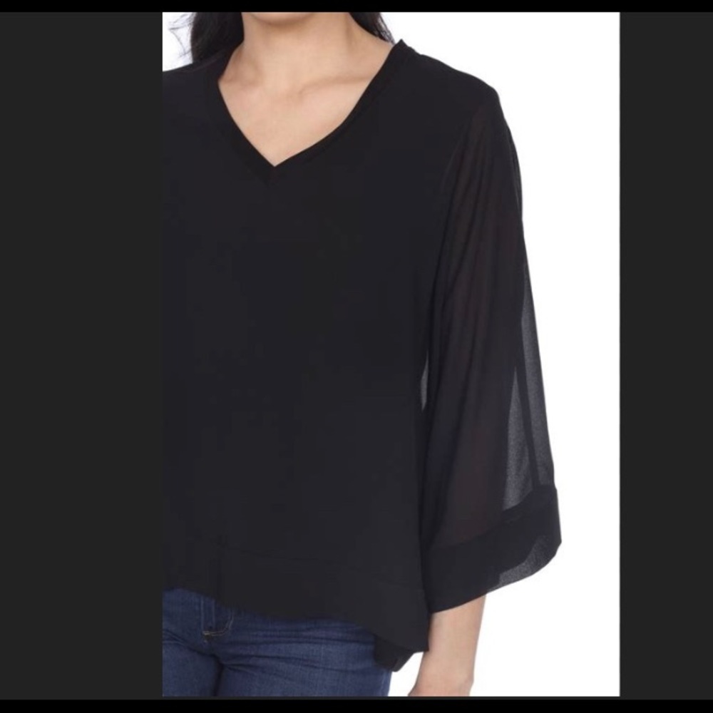 ZARA layered sheer sleeve top - Picture 2 of 9